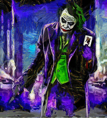 Actors Digital Art - Heath Ledger - joker by Galeria Trompiz