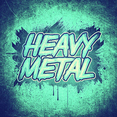 Royalty-Free and Rights-Managed Images - HEAVY METAL Green Splatter Typo Design by Philipp Rietz