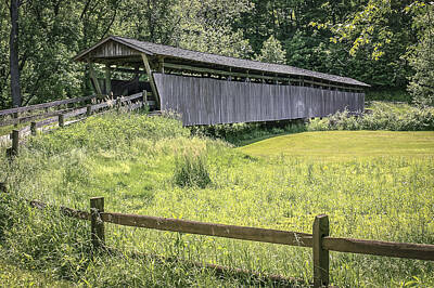 Music Royalty-Free and Rights-Managed Images - Helmick Covered Bridge  by Jack R Perry