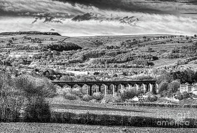 Printscapes - Hengoed Viaduct 2 Monochrome by Steve Purnell