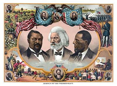 Landmarks Paintings - Heroes Of African American History - 1881 by War Is Hell Store