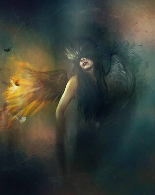 Nudes Digital Art - Dark Angel by Karen Howarth