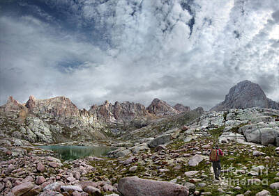 Wine Beer And Alcohol Patents - Hiker at Twin Lakes - Chicago Basin - Weminuche Wilderness - Colorado by Bruce Lemons