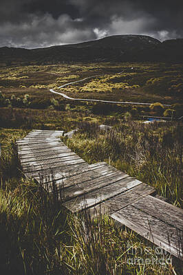 Urban Abstracts - Hiking trail leading to distant Australia bushland by Jorgo Photography