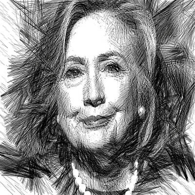 Politicians Digital Art Royalty Free Images - Hillary Rodham Clinton Royalty-Free Image by Rafael Salazar