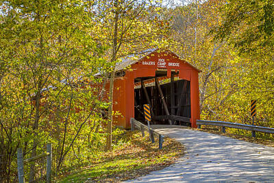 Music Royalty-Free and Rights-Managed Images - Hillis/Bakers Camp covered bridge by Jack R Perry
