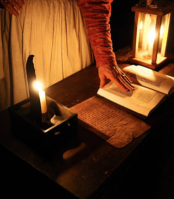 Cultural Textures - Historic New Salem Candlelight Tour Lantern Lit Reenactment by Prairie Pics Photography