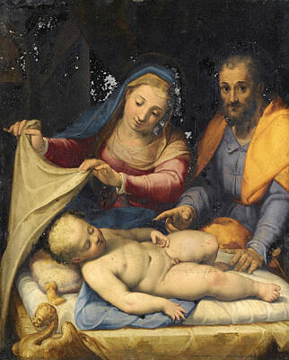  Painting - Holy Family With The Sleeping Christ Child by Lorenzo Sabatini