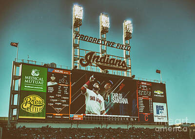 Baseball Paintings - Home of the Cleveland Indians by Janice Pariza