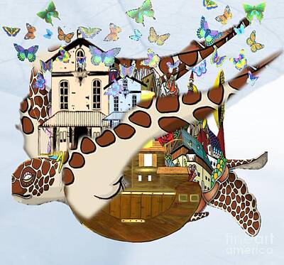 Reptiles Drawings - Home Within Home by Belinda Threeths