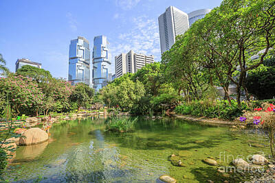 Airplane Paintings Royalty Free Images - Hong Kong Park Central Royalty-Free Image by Benny Marty