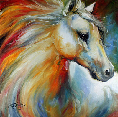 Animals Painting Royalty Free Images - Horse Angel No 1 Royalty-Free Image by Marcia Baldwin