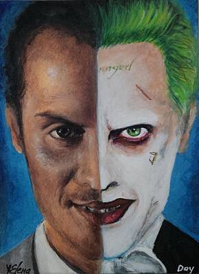 Comics Paintings - Moriarty and The Joker by Yelena Day