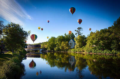Sports Royalty-Free and Rights-Managed Images - Hot Air balloons in Quechee by Jeff Folger
