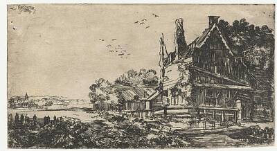 Surrealism - House with the three chimneys, Pieter de With attributed to, c. 1650 - c. 1660 by Pieter de