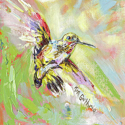 Periodic Table Of Elements - Hummingbird Painting by Kim Guthrie  by Kim Guthrie