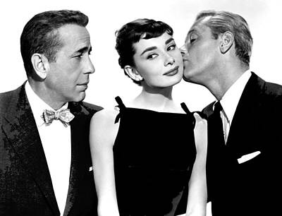 Actors Photos - Humphrey Bogart Audrey Hepburn and William Holden Sabrina 1954-2015 by David Lee Guss