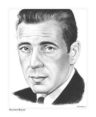 Actors Drawings - Humphrey Bogart by Greg Joens