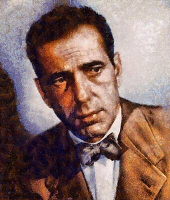 Actors Royalty Free Images - Humphrey Bogart Vintage Hollywood Actor Royalty-Free Image by Esoterica Art Agency