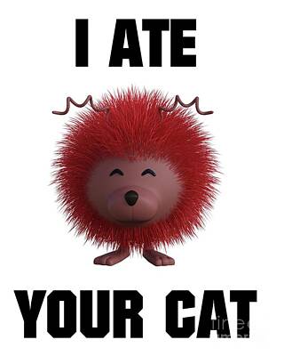 Comics Royalty Free Images - I Ate Your Cat Royalty-Free Image by Esoterica Art Agency