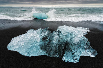 Firefighters - Iceberg and black beach in Iceland by Matthias Hauser