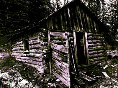 Mother And Child Paintings - Idaho Mining Cabin by Douglas Berg