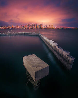 Landmarks Rights Managed Images - Illuminated San Diego Royalty-Free Image by American Landscapes