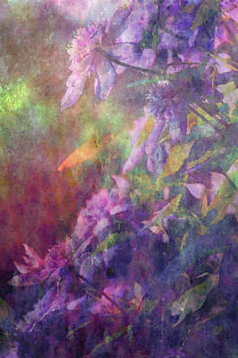 Impressionism Photo Royalty Free Images - Impressionist Lavender Clematis Blossoms and Vines 2741 IDP_2 Royalty-Free Image by Steven Ward