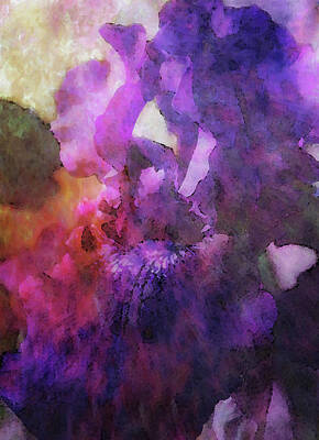Impressionism Photos - Impressionist Purple Iris 6154 IDP_3 by Steven Ward