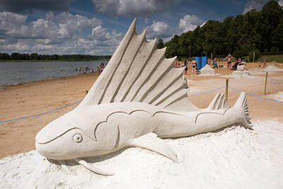Glass Of Water - In Deep Waters Sand Sculpture by Aivar Mikko