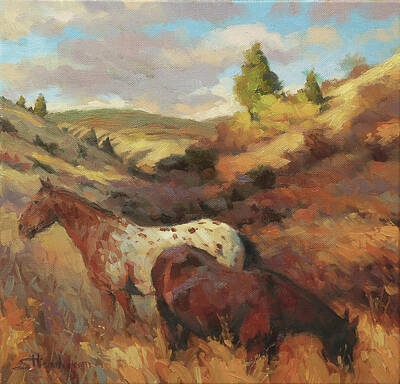 Animals Paintings - In the Hollow by Steve Henderson