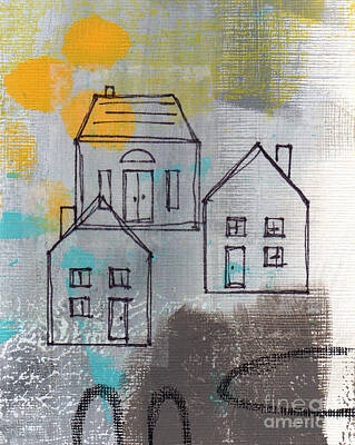 Abstract Paintings - In The Neighborhood by Linda Woods