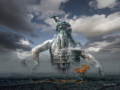 Landmarks Digital Art - Inadvertent Metamorphosis or King of my Castle by George Grie