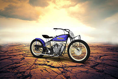 Abstract Yoga Mats - Indian Flat Track Racer 1928 - Desert by Aged Pixel
