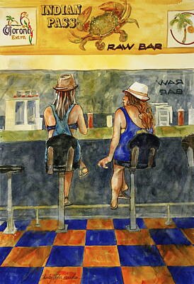 Beer Paintings - Indian Pass Bar and Grill by Shirley Sykes Bracken