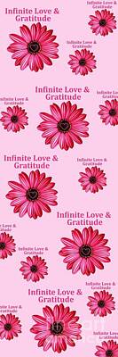 Florals Digital Art - Infinite Love and Gratitude Collage Yoga by Leanne Karlstrom