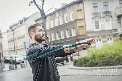 Recently Sold - Celebrities Photos - Intense workout of a sporty young athlete. by Michal Bednarek