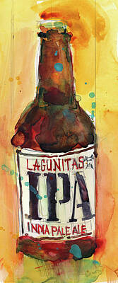 Recently Sold - Beer Painting Rights Managed Images - IPA Lagunitas Beer Art Royalty-Free Image by Dorrie Rifkin