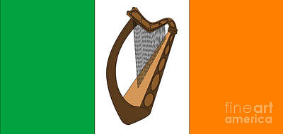 Pop Art Celebrities - Irish Flag With Harp by Bigalbaloo Stock