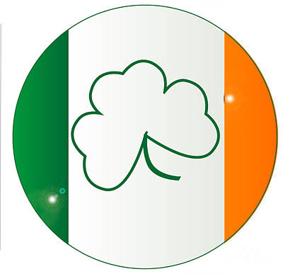 Sports Tees - Irish Flag With Shamrock Button by Bigalbaloo Stock