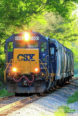 Transportation Royalty-Free and Rights-Managed Images - Iron Age Engineers CSX Locomotive Art by Reid Callaway