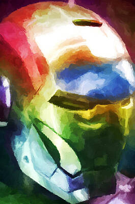Comics Digital Art - Ironman Abstract Digital Paint 5 by Ricky Barnard