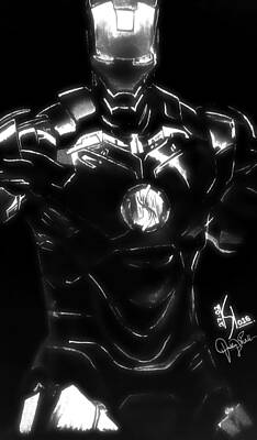 Recently Sold - Comics Paintings - IronMan Black Suit by The HS