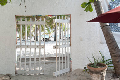 Coffee Signs Royalty Free Images - Isla Mujeres Beach View Royalty-Free Image by Carol Ailles