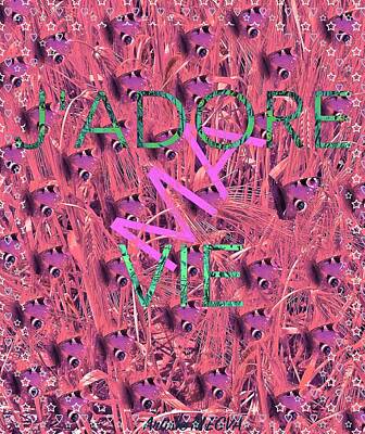 Pop Art Rights Managed Images - J Adore Ma Vie Pink Faa  Royalty-Free Image by Atelier M-EGVA