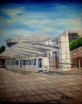 Achieving - J Paul Getty Center Tram by Irving Starr