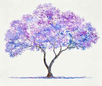 Impressionism Painting Royalty Free Images - Jacaranda Tree painting Royalty-Free Image by Jan Matson