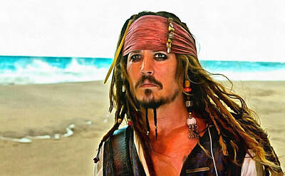 Actors Digital Art - Jack Sparrow by Galeria Trompiz