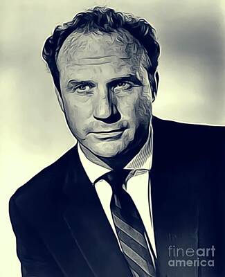 Musicians Digital Art Rights Managed Images - Jack Warden, Vintage Actor Royalty-Free Image by Esoterica Art Agency