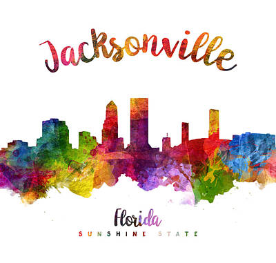 Skylines Royalty-Free and Rights-Managed Images - Jacksonville Florida 23 by Aged Pixel